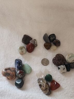 25 Mixed Tumbled Gemstone Lot #5 with Carnelian, Agate, Quartz